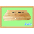 Double 6 plastic domino pack in bamboo box